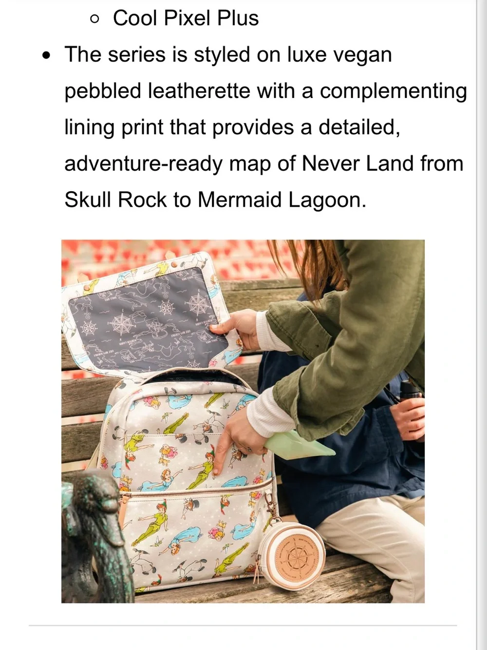 Petunia Pickle Bottom Off to Neverland Peter Pan Print Meta diaper bag Backpack